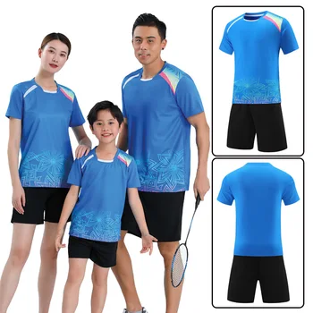 Jauns Badmintona Krekls, Šorti Komandas Sporta Tērpi bērniem, Sievietēm Darbojas Mācību 2gab Fitnesa vingrinājumi Elpojošs Vīriešu Galda Tenni