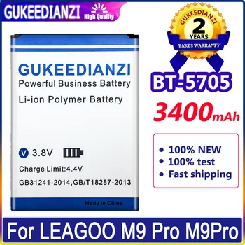 Jaunu Bateria BT-5705 3400mAh Akumulatoru LEAGOO M9 Pro M9Pro BT5705 Mobilo Tālruņu Smart Tālrunis Daļas, Batterie Augstas Kvalitātes Akumulatoru