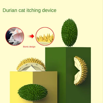 Jaunu Durian Kaķis Rotaļlietas Nieze un Nesaskrāpē Ķemmēšana Kaķis Stūrī Molāro Zobu Tīrīšana Lēnas Ēšanas Masāža Peldošās Matu Catnip Rotaļlietas