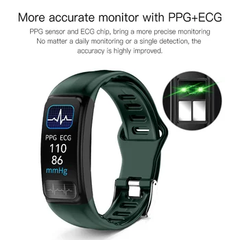 Jaunu P12 smart PPG sporta bluetooth aproce skatīties EKG modelis sirds ritma monitors īsziņas, lai atgādinātu solis metru smart aproce