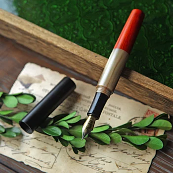 Jaunums Ķīniešu Stilā Roku Govs Ragu Melnkoks Koka Fountain Pen Pildspalvu, Paraksts Dāvanas