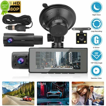 Kamera Dash Cam Video Ieraksti Mini Dash Cam WDR 1080P Nakts Redzamības Autostāvvieta Monitors Auto Dash Kamera ar Atpakaļskata Kamera Transportlīdzekļa