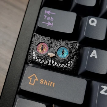 Karikatūra gudrs Chai Novads kaķis keycap 1.75 U CAPS taustiņu, roku darbs sveķu personalizētu keycap krusta ass mehāniskās keycap