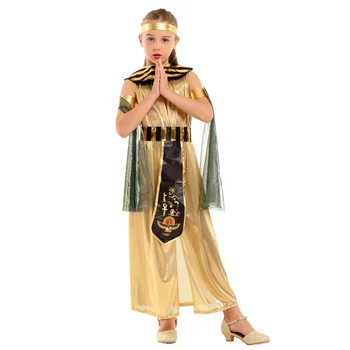 Karnevāla Puse Halloween Bērniem Ēģiptes Princeses kostīms Meitenēm Kleopatra Kostīmu Ēģiptes Karaliene Cosplay Kostīmi Zelta Masku