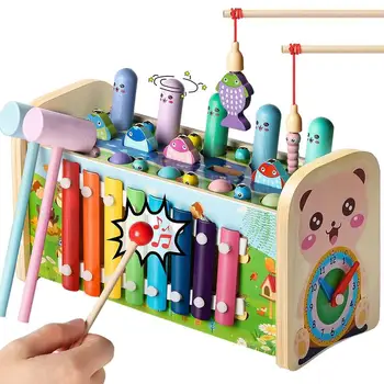 Koka Montessori Rotaļlietas 7-in-1 Koka Kalšanai, Sirdsklauves, Rotaļlietas Agri Attīstoša Rotaļlieta Ar Āmuru Mātes-bērna Interaktīvās Desktop
