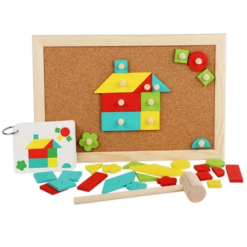 Koka Puzzle Tapa Galda Spēle Rotaļlieta, Formu, Krāsu Saskaņošanas Rotaļlietas Preschooler Bērniem Dāvanu