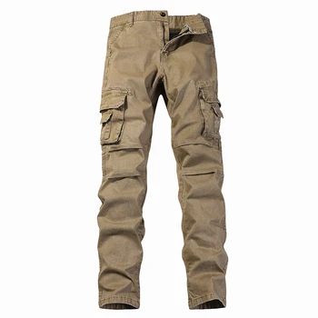 Kokvilnas Bikses Vīriešu Darba Apģērbs Armijas Militārā Stila TtacticalTraining Taisnas Bikses Gadījuma Multi-Kabatas Bikses
