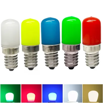 Krāsains T18 Mini E14 E12 LED Spuldzes Ledusskapis Gaismas 2W, Sarkana Zaļa Zila Dzeltena Auksti / Silti Balta Lampas AC 85-265V, Lai Saldētava