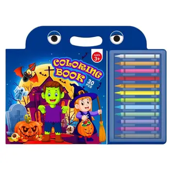 Krāsu Zīmuļi Un Krāsojamās Grāmatas Krāsojamās Darbības Grāmata Bērniem Toddler Krāsošana Komplekts Ar 1 Zīmēšanas Grāmata & 12 Krāsu Zīmuļi Krāsošana
