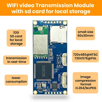 LC328 H264 Wifi bezvadu Video Pārraides Moduli, Kameras 2.4 G FPV Wifi Moduļi Bezvadu Attēla Pārraidīšanai CVBS ar WiFi,NTSC/PAL