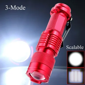 LED Gaismiņa Mini Tālummaiņas Lāpu Led Q5 2000LM 3 Režīmi Zoomable Lāpu AA 14500 akumulatoru Lukturi led lanterna 4 krāsas