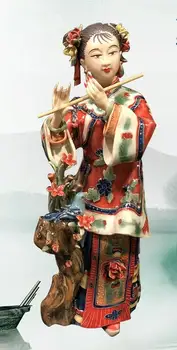 Lelle rokdarbu, keramikas mājsaimniecības viesu dāma flauta interjera priekšmeti luksusa meitene Skaistums attēls Skulptūru statuja