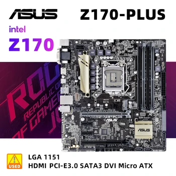 LGA 1151 Mtherboard komplekts ASUS Z170M-PLUS+I5 6500 cpu Intel Z170 Pamatplati uzstādīts DDR4 64GB PCI-E 3.0 M. 2 6 x SATA 3 USB3.1Micro ATX