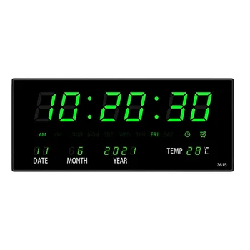 Liels Ekrāns Sienas Pulksteņi LED Digitālā Sienas Pulkstenis Galda Laiks Temperatūras Kalendāra Dienas, Pulkstenis Mājas Dzīvojamā Istaba Guļamistaba Dekorēšana