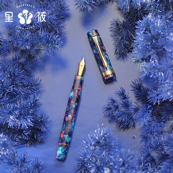 LIY (Dzīvo Jums) Kalnu Sērijas Sveķu Fountain Pen Schmidt Smalkas Pērļu Awesome Rakstot Tintes Pildspalvu Komplekts Dāvanas Biznesa Kolekcija