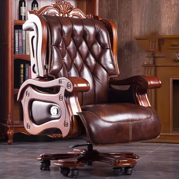 Luksusa Saliekami Krēsli Relaksējošu Mūsdienu Grozāmais Ādas Krēsls Executive Lounge Recliner Itālijas Fauteuil De Biroja Mēbeles