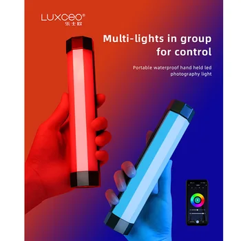 LUXCEO P200 RGB Gaismas Stick Caurules Ūdensizturīgs Rokas LED PavoTube mīksta Apgaismojums Pārnēsājamās phone Tālvadības VS nanlite 6.C