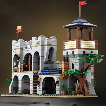 Mazo Lion Knights Castle Celtniecības Bloki 1125PCS Km Apdare Arhitektūras Modelis DIY Komplekti, Ķieģeļu Bērniem, Rotaļlietas, Pieaugušo Dāvanu
