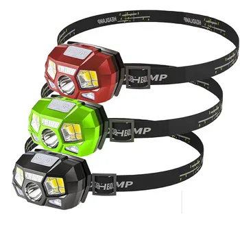 MINI LED Lukturis XPE COB Kustības Sensors Ultra Spilgti Grūti Galvas Lampas Spēcīgs Lukturu USB Lādējamu Ūdensdrošs kabatas Lukturītis