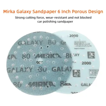 Mirka 6 Collu 150mm Smilšpapīrs Galaxy Smilšpapīrs GALAXY Kārta Flocking Porainu Vakuuma Automašīnu Pulēšana Skaistumu Smilšpapīru