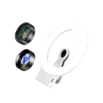 Mobilais Tālrunis Makro Objektīvs Ringlight 3mm-120mm 15X Lente Makro & Ring Light For Iphone Viedtālrunis