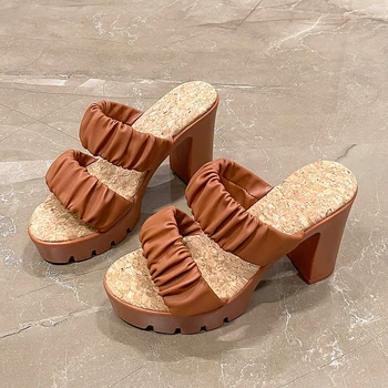 Modes Atvērtu Purngalu Augstpapēžu Čības Dāmas Sexy Sieviešu Kurpes Dizainers Slaidi Zapatos Mujer Sandales Sieviešu Vasaras 2023