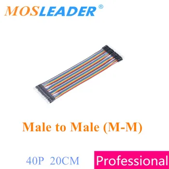 Mosleader 50GAB Dupont līnijas 40P 20CM 2.54 MM Rindu, Vīriešu, Vīriešu(M-M) Dupont Kabeļu Breadboard Jumper Wire par Arduino