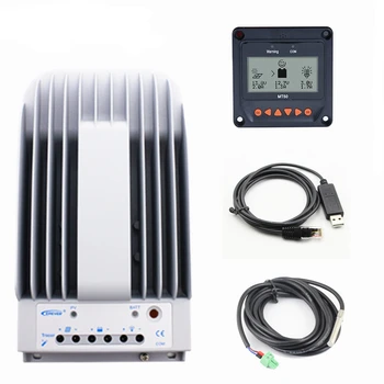 MPPT Maksas Kontrolieris 40A Saules Paneļa Kontrolieris MT50 Tālvadības Skaitītāju + Temperatūras Sensors + USB Uzraudzības Kabelis