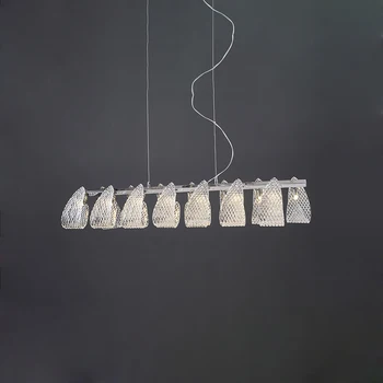 Mūsdienu Mākslas LED Stikla Sudraba Dizainers Karājas Lampas Spīdumu Lustras Apgaismojums Apturēšanu Gaismeklis Lampen Par Dinning Room