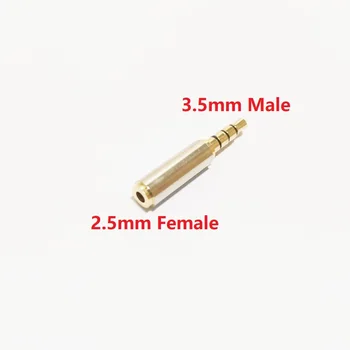 NCHTEK Zelta Pārklājumu 4 Stabi 3.5 mm Male līdz 2,5 mm Sieviešu Audio Stereo Headphone Jack Adapteri Converter / 1GB
