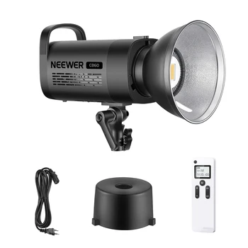 Neewer CB60 60W LED Video Gaisma,Pastāvīgais LED Apgaismojums Ar 5600K Dienasgaisma,6500 Lux@1M,Bowen Mount Un 2.4 G Bezvadu Tālvadības