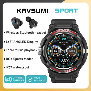 NFC Smart Skatīties Vīrieši 2023 TWS Bluetooth Austiņas Zvanu Pulkstenis Mūzikas AMOLED Veselības Uzraudzības Ūdensizturīgs Smartwatch Android, iOS