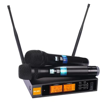 OL200AM Profesionālās Dual Channel 160 Metru Diapazonā UHF Dinamisku Bezvadu Mikrofona Sistēma Ar Rokas Mikrofonus 6,3 MM Jack LXR