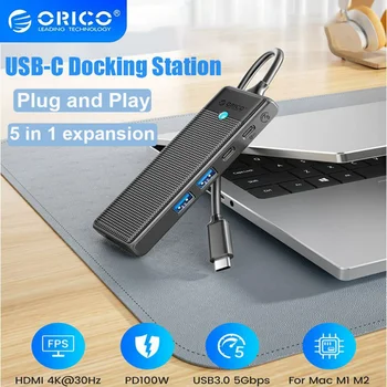 ORICO USB C Rumbas C Tipa HDMI-saderīgam USB3.0 Adapteris PD100W Karti Lasīt Ethernet Ports dokstacija par MacBook USB Sadalītājs