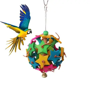 Papagailis, Kas Meklē Barību Pakārtotā Rotaļlietas, Koka Bite Putnu Būris Papagailis Rotaļlietas Pret Nodilumu Izturīgs Putnu Būru Piederumi Papagailis Būrī, Bite Rotaļlietas Mazajiem