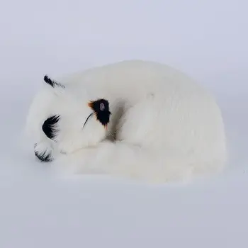 par 25x20x11cm gudrs simulācijas kaķis rotaļlietas polietilēna & kažokādas gulēšanai, melnu muti cat doll dāvanu 2362