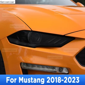 Par Mustang 2018-2023 Auto Eksterjera Lukturu Anti-scratch Priekšējā Lampa Nokrāsa, TPU aizsargplēvi Segtu Remonta Piederumi Uzlīmes