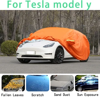 Par Tesla model y Ūdensizturīgs automašīnu aptver super saules aizsardzības putekļu Lietus automašīnu Krusa novēršanas auto aizsardzības