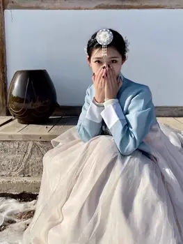 Pareizticīgo Hanbok Tautas Sieviešu tautastērpā korejiešu Kleita Eleganta Princess Palace Vintage Drēbes, Kāzu svinības, 한복