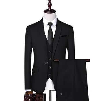 Pavasarī un Rudenī Ikdienas Tērps Vīriešu korejiešu Stila Slim Fit Mazā Biznesa Uzvalks Vīriešu Formālu Mētelis Kopējo Stilu ar garām Piedurknēm Uzvalks