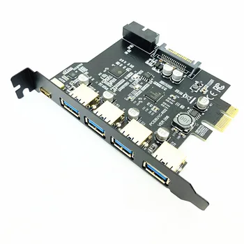 PCI Express USB 3.0 Paplašināšanas Kartes Adapter PCI-E USB 3.0 HUB Kontrolieris ar 15Pin Barošanas USB3.1 Tips-C PCIE Extender Karte