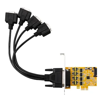 PCIE četras sērijas porti ar barošanas adapteri karte RS232 seriālais ports karte SATA barošanas 9-pin adapter karte