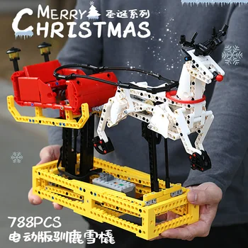 Pelējuma Karalis 10010 Ziemassvētku Sērijas Elektriskā RC Trasē Vilcienu Ziemas Mājas Modelis Santa Kamanas Rotaļlietas Bērniem Dāvanas 10015 12012 16011