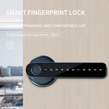 PHIPULO Biometrisko pirkstu Nospiedumu Smart Durvju Bloķēšanas Paroli, Elektroniskā Ciparu Slēdzene Keyless Ieceļošanas Durvju Rokturi Atslēga Guļamistabu Mājās