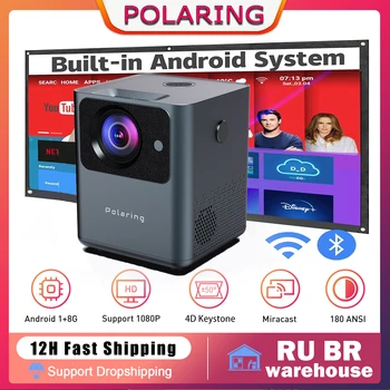Polaring A2pro Brazīlijas akciju Projektoru 1080P 4D Keystone Android Sistēma 5GWIFI Video Projetor 180ANSI 9000Lumes Darīt Brazīlijas akciju