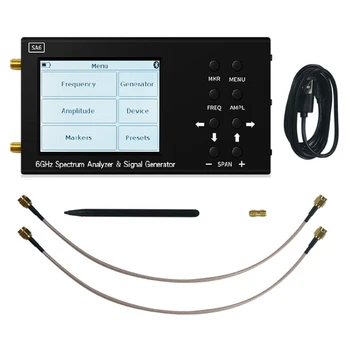 Portatīvo Spektra Analizatora SA6 35-6200MHz 3.2 Collu LCD Displeju, 6GHz Digitālo RADIOFREKVENČU Spektra Analizators ar Signālu Ģenerators