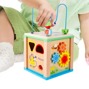 Pērlīšu Labirints Rotaļlieta Mazuļiem Bērnu Koka Multi-Funkcionālo Sleju Kopu Attīstības Toddler Izglītības Mācību Rotaļlietas
