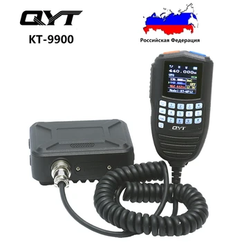 QYT KT-9900 Mikrofons Displejs 25W Dual Band Mobilais Transīvers Mini Krāsu Ekrāns Ham Radio KT-WP12 WP-9900 автомобильная рация