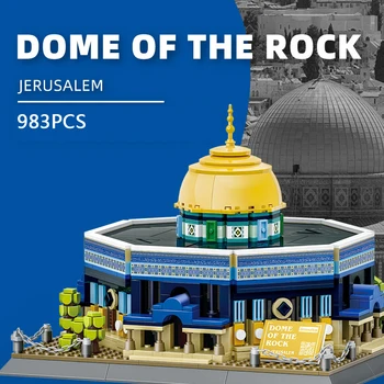 Radošās Pasaules Slaveno Islāma Kultūras Arhitektūras, Celtniecības Akmeņi Izraēla Doma Par Rock Temple Modelis Ķieģeļu Rotaļlietu Kolekcija Dāvanas
