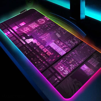 RGB Spēļu peles paliktnis Art Neona HD Drukāt Lielu LED Datora Peles Paliktņa Ar Aizmugurgaismojumu neslīdoša Spēle Peli Mat Spēlētājs Klēpjdatoru Paklāju XXL